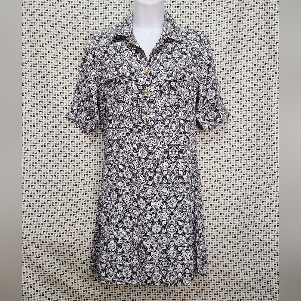 Vtg Gold Hawk Silk Dress Size XS